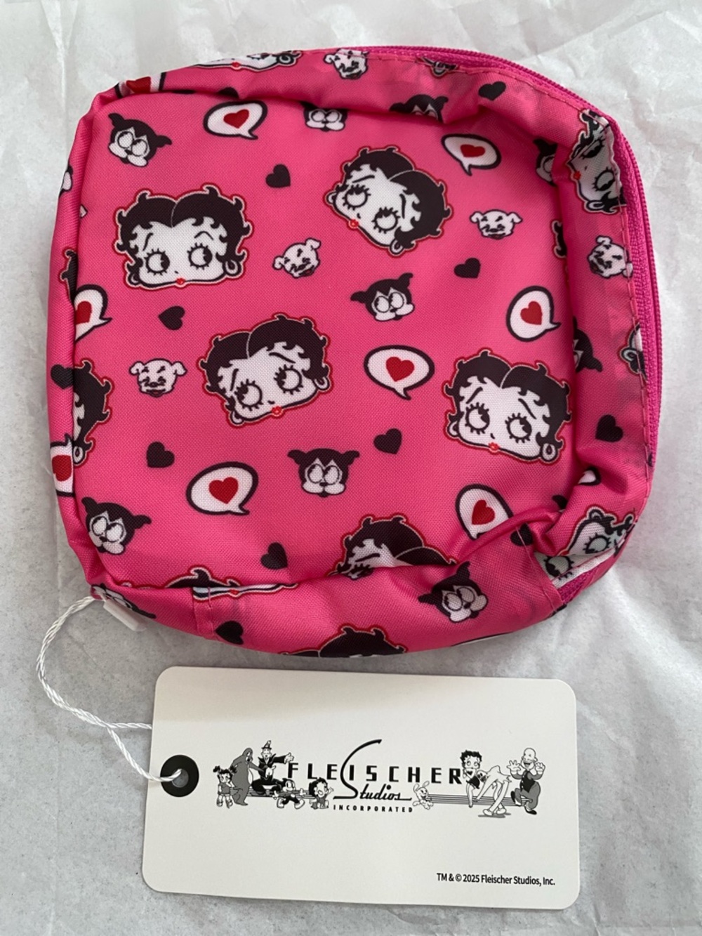 SHEIN Pink Betty Boop Face Print Zip Pouch